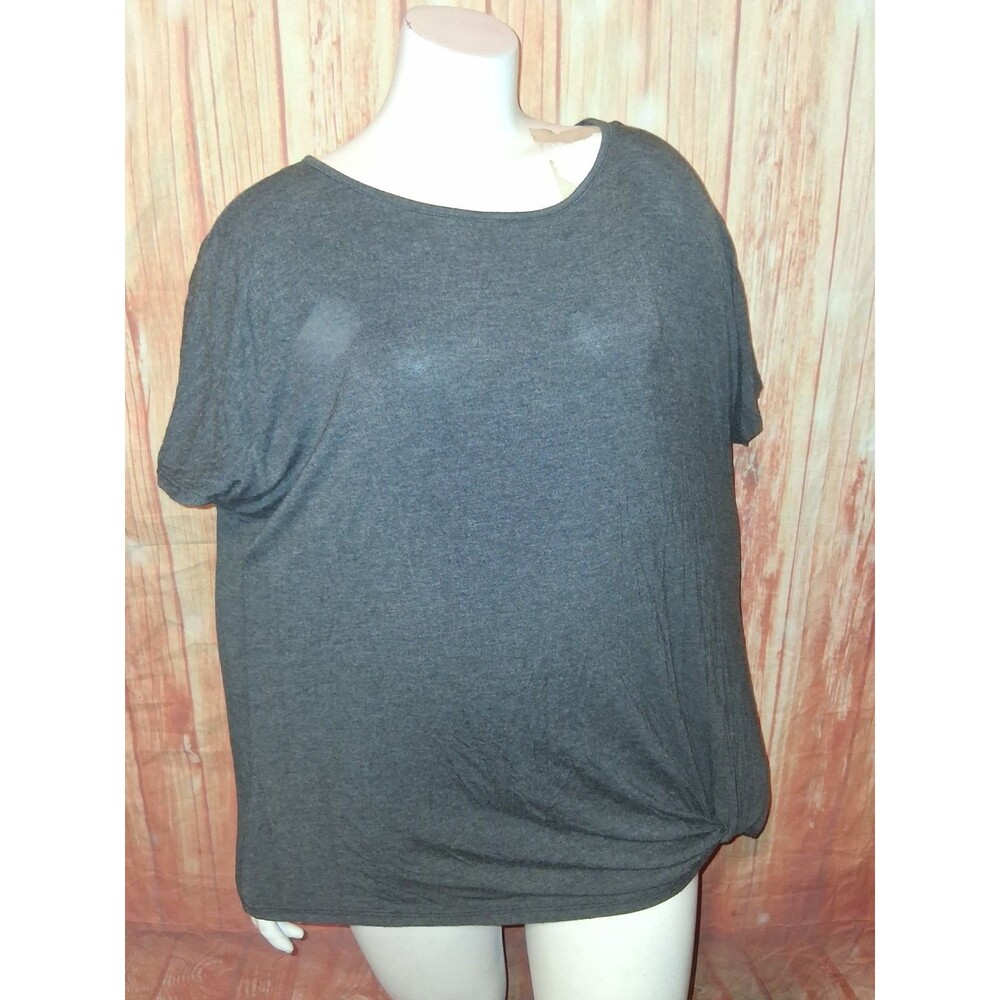 Maurices 24/7 Gray Short Sleeve Blouse Sz 0